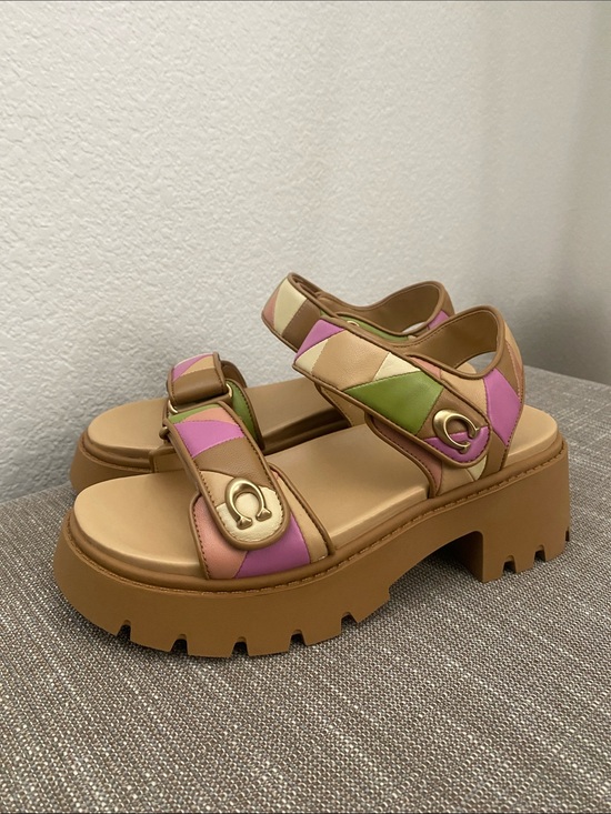 Coach Shoes - Coach | Brynn Platform Quilted Patchwork Leather Sandals | NWOT